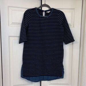J. Jill Navy and White Striped Dress SP